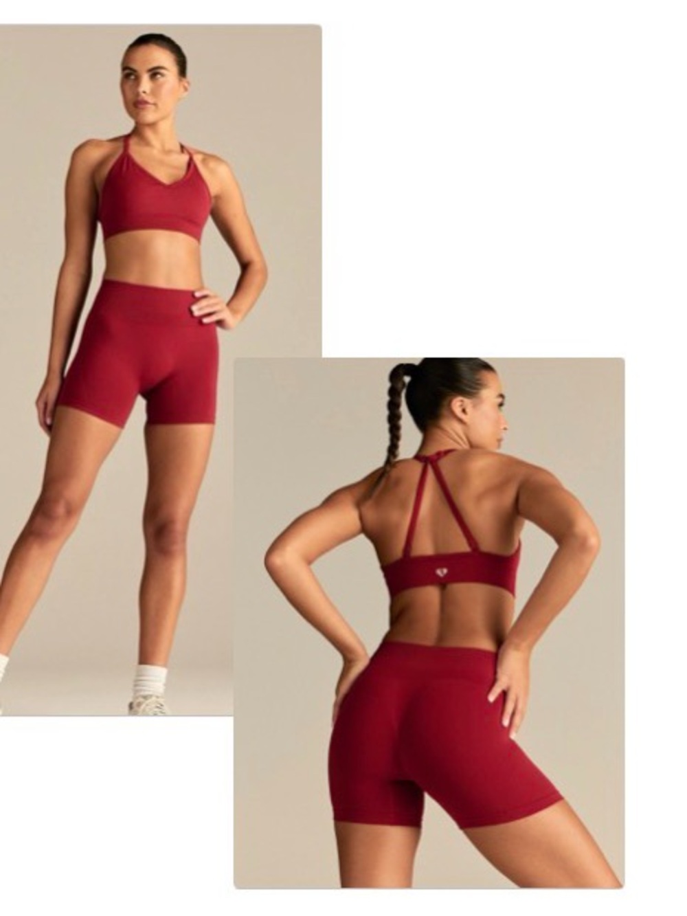 NWT SET [WOMEN'S BEST] Define 2.0 Halter Sports Bra + Scrunch 4” Shorts Womens S
